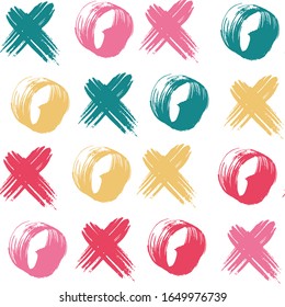 Seamless circle and cross pattern.  