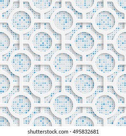 Diseño Círculo Sin Precedentes. Patrón de mosaico futurista. 3 quinquies Elegante Fondo Geométrico Mínimo. Resumen de fondos de escritorio de la cuadrícula blanca y azul