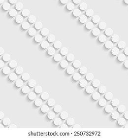  Seamless Circle and Diagonal Stripe Pattern. Vector Soft Background. Regular White Texture