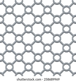 Seamless circle and diamond shapes grill vector pattern.