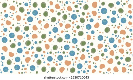 SEAMLESS CIRCLE DOODLE SHAPES PATTERN TEXTURE COLORFUL TEMPLATE ABSTRACT DARK BACKGROUND TRENDY DESIGN VECTOR