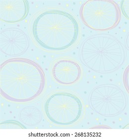 Seamless Circle Free-form Pattern on blue color Background. Vector illustration.
