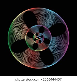 seamless circle line drawing fan like illustration
