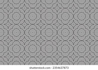 Seamless circle line geometry decoration pattern. Vector