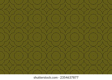 Seamless circle line geometry decoration pattern. Vector