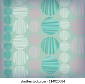 Seamless circle linear pattern. Light glamour summer texture with blue and rose rounds. Template for design wallpapers, textile, clothes, web pages background