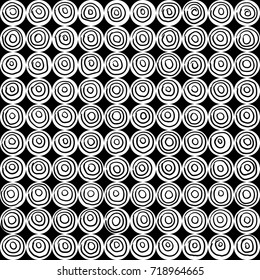 Seamless Circle Modern Pattern, Geometric Monochrome Abstract Hipster Seamless Pattern with Circle, Graphic Texture for Design, Wallpaper, Fabric,Wrapping Paper, Trendy Repeating Background