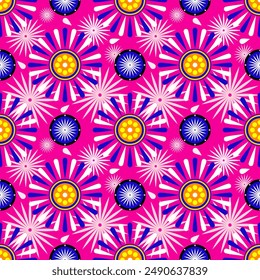 seamless circle modern pattern. pink background geometry circle color seamless fabric sample. geometric pattern swatch vector illustration