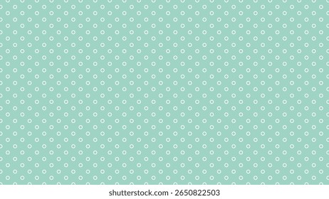 Seamless circle outline background vector, cute white rings on mint green. Perfect for fabric, kids designs, and web.