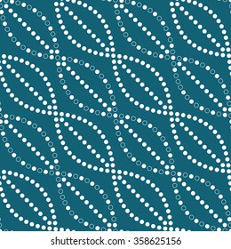 Seamless circle pattern. Abstract Background. Chain diagonal backdrop. Ethnic Pattern. Dotted background. Textile background. Geometric Pattern. Zigzag pattern. Turquoise Braids.Vector Regular Texture