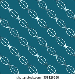 Seamless circle pattern. Abstract Background. Chain diagonal backdrop. Ethnic Pattern. Dotted background. Textile background. Geometric Pattern. Zigzag pattern. Turquoise Braids.Vector Regular Texture