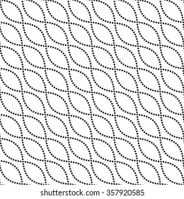Seamless circle pattern. Abstract Black and white Background. Chain diagonal backdrop. Ethnic Pattern. Dotted background. Textile background. Geometric Pattern. Zigzag pattern. Vector Regular Texture