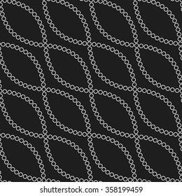 Seamless circle pattern. Abstract Black and white Background. Chain diagonal backdrop. Ethnic Pattern. Dotted background. Textile background. Geometric Pattern. Zigzag pattern. Vector Regular Texture