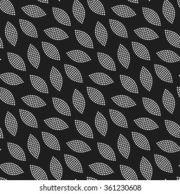 Seamless circle pattern. Abstract Black and white Background. Petals pattern. Leaves pattern. Ethnic Textile background. Chain Dotted background.Geometric Pattern.Zigzag pattern.Vector Regular Texture