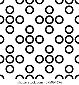 Seamless Circle Pattern. Abstract Black and White Background. Vector Regular Texture