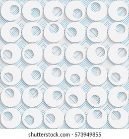 Seamless Circle Pattern. Abstract Fine Background. Futuristic Three-dimensional Wallpaper. Elegant Decorative Design