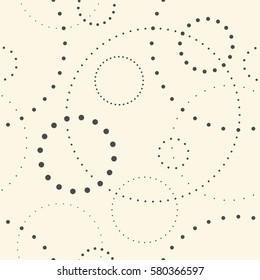 Seamless Circle Pattern. Abstract Monochrome Dot Background. Vector Regular Minimalistic Graphic Design