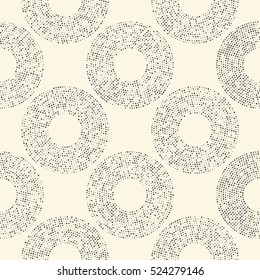 Seamless Circle Pattern. Abstract Vector Futuristic Background. Contemporary Textile Ornament. Simple Circular Wallpaper