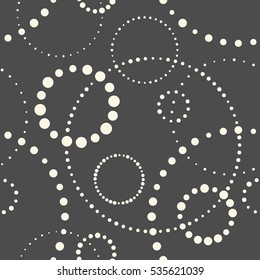 Seamless Circle Pattern. Abstract Vector Minimal Dots Background. Round Textile Ornament. Simple Circular Wrapping Paper Wallpaper