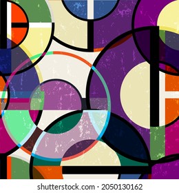 seamless circle pattern background, retro, vintage style, with circles, paint strokes and splashes