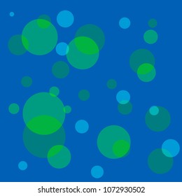 Seamless  circle pattern, bubbles / circles randomly placed on blue background. Vector festive pattern. You can use it for wrapping paper, for fabric, for background