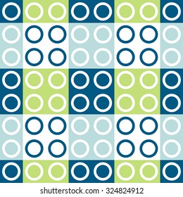 Seamless circle pattern. Ceramics pattern. Abstract colorful Background. Ethnic Pattern. Rings background. Geometric Pattern. Grid background.Tiled pattern.White, green and blue.Vector Regular Texture