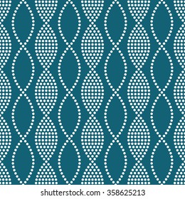Seamless circle pattern. Chains pattern. Garlands. Abstract Background. Ethnic Pattern. Dotted background. Textile background. Geometric Pattern. Zigzag pattern. Turquoise. Vector Regular Texture