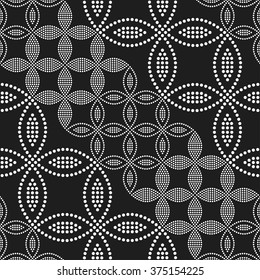 Seamless Circle Pattern Abstract Black White Stock Vector (Royalty Free ...