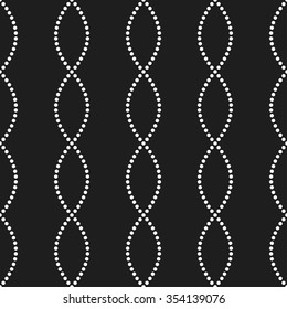 Seamless circle pattern. Garlands of circles. Seamless Wavy pattern. Beads pattern. Abstract Black and White Background. Ethnic Pattern. Dotted background. Geometric Pattern. Vector Regular Texture