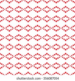 Seamless circle pattern. Garlands of circles. Wavy Beads. Abstract Vector Background. Seamless Christmas Pattern. New year red background. Zigzag Pattern. Geometric Pattern. Vector Regular Texture