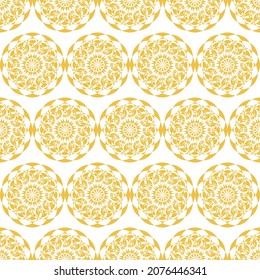 Seamless circle pattern with golden color for background
