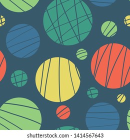 Seamless circle pattern with hand drawn circles - doodle repeat background, great for textiles, wallpapers, website-backgrounds or banners. 