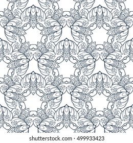 Seamless circle pattern. Islam, Arabic, Indian, ottoman motifs. Mandala design. Vintage decorative element.