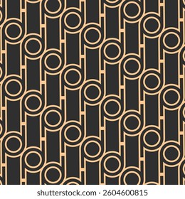 Seamless circle pattern in isolated background. seamless pattern of circles and lines. seamless infinity background. Gold, red and black backdrop.