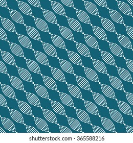 Seamless circle pattern. Lace. Petals and Leaves pattern. Abstract monochrome Background. Ethnic Turquoise background. Geometric pattern. Vector Regular Texture. Can be used for textile or paper.