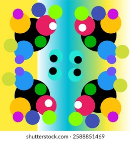 seamless circle pattern of many bright colors