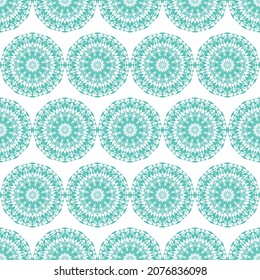 Seamless circle pattern with turquoise color for background and wallpaper