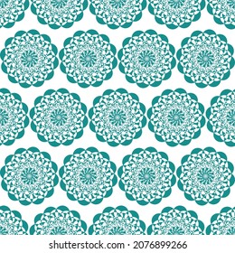 Seamless circle pattern with turquoise color for background and wallpaper