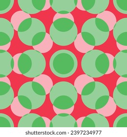 Seamless circle pattern with unique repetition and color harmony for christmas. gift wrap, background, backdrop