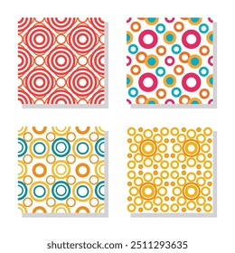 Seamless circle pattern in various sizes, perfect for backgrounds, textiles, and graphic design.