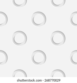 Seamless Circle Pattern. Vector Geometric Background. Regular White Texture