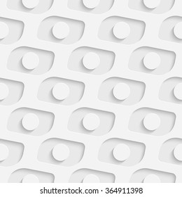 Seamless Circle Pattern. Vector Geometric Background. Regular White Texture