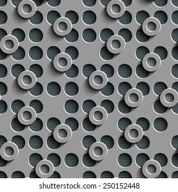 Seamless Circle Pattern. Vector Gray Regular Texture
