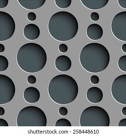 Seamless Circle Pattern. Vector Gray Regular Texture
