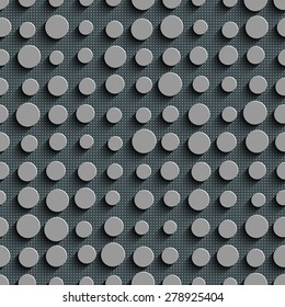 Seamless Circle Pattern. Vector Gray Regular Texture