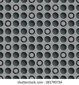 Seamless Circle Pattern. Vector Gray Regular Texture