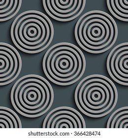 Seamless Circle Pattern. Vector Gray Regular Texture