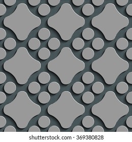 Seamless Circle Pattern. Vector Gray Regular Texture