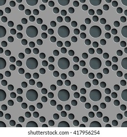 Seamless Circle Pattern. Vector Gray Regular Texture