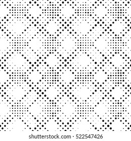 Seamless Circle Pattern. Vector Monochrome Dots Background. Abstract Grid Ornament. Pixel Graphic Design. Modern Textile Tracery